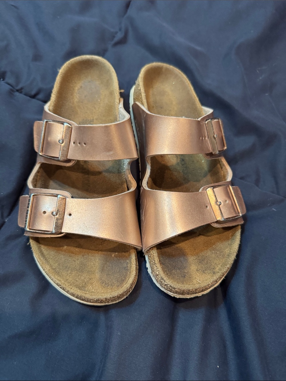 Birkenstock gold  Double-Buckle Slide Sandals Girls size 4